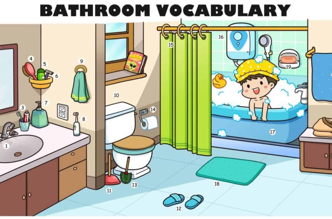Tên gọi các vật dụng hay xuất hiện trong nhà tắm 