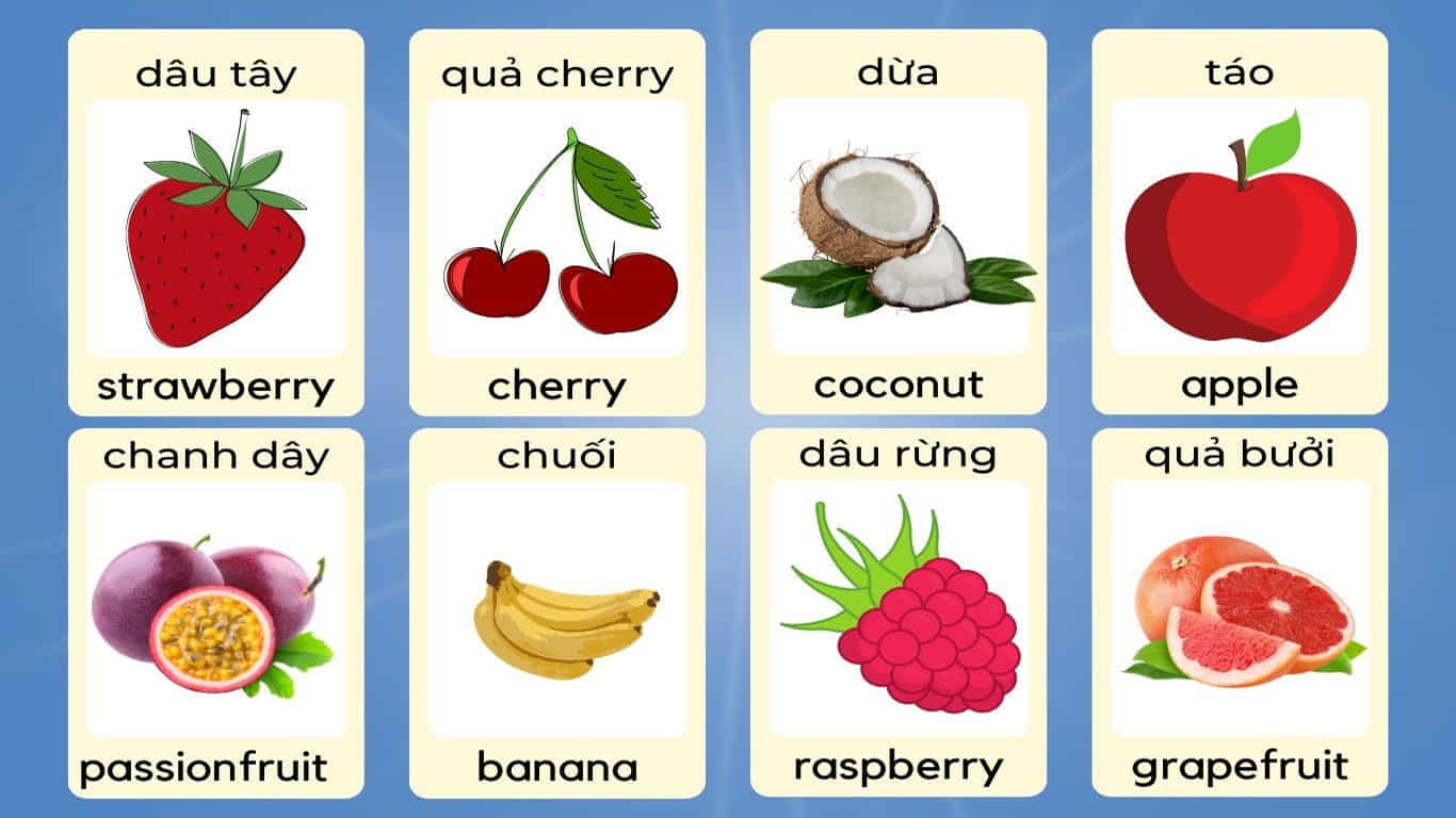 Học tiếng anh lớp 2 với từ vựng chủ đề hoa quả