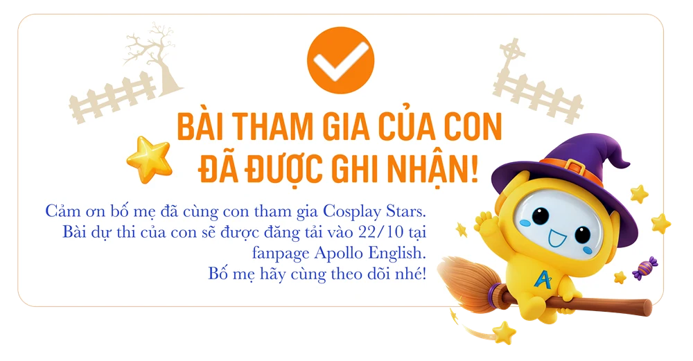 Bài tham gia của con đã được ghi nhận!